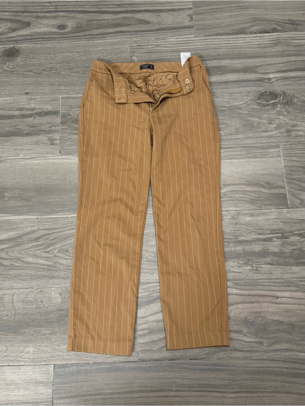 Abercrombie&Fitch Women’s Pinstripe Dress Pants in Camel Brown